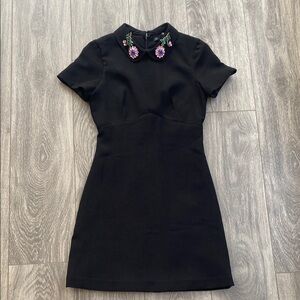 Zara - Trafaluc Collection Black Mini Dress with Removable Collar - Size XS